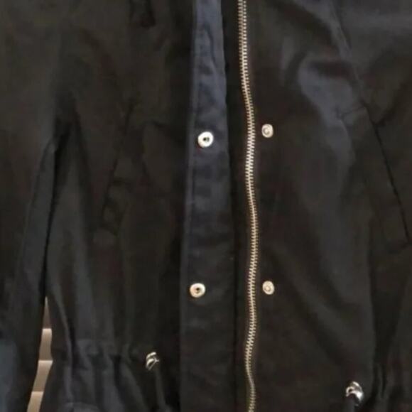 H&M • Black Padded Parka Jacket with Hood, Size XS - Picture 3 of 4